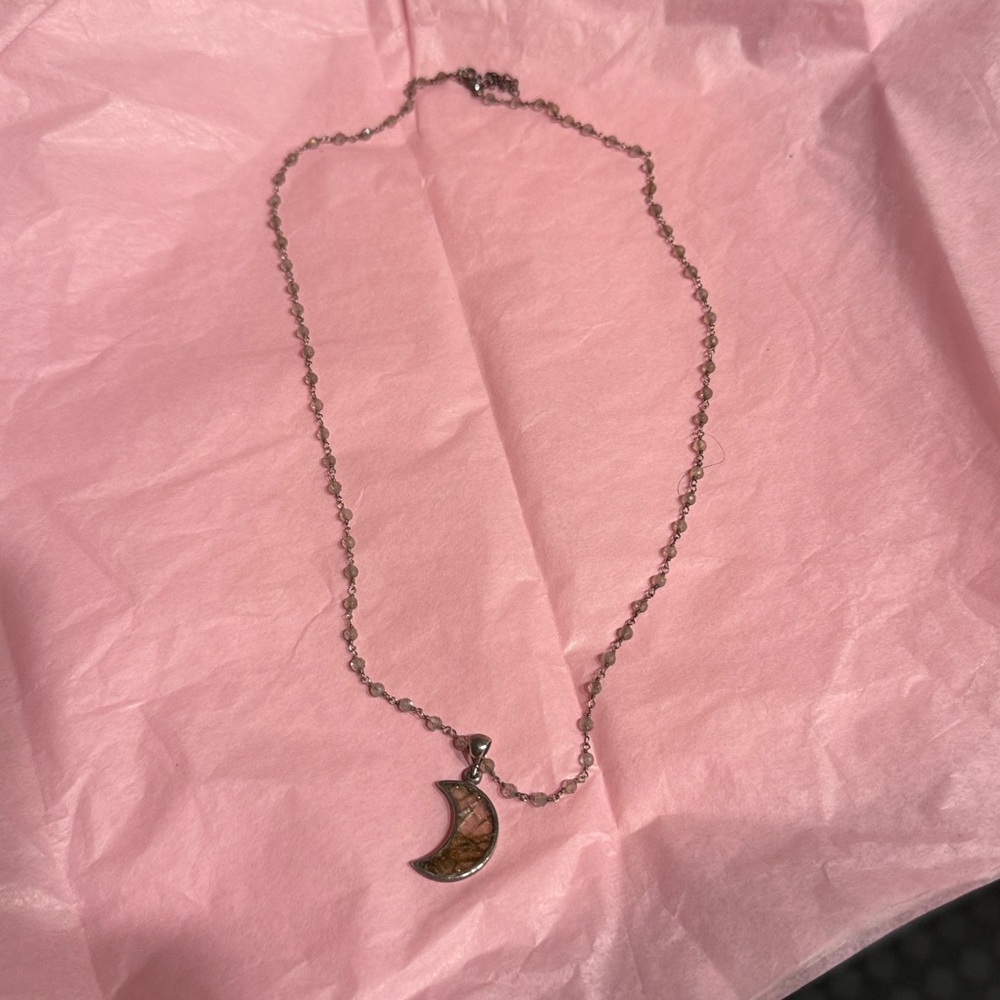 Energy muse Labradorite moon necklace